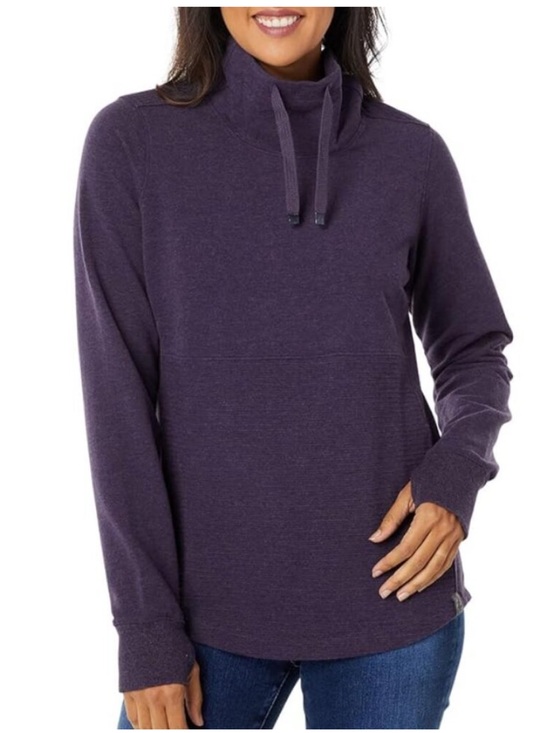 L.L. Bean Tops - L.L. Bean NWT Cozy Mixed Knit Pullover Funnel Neck Purple Top Medium Tall MT